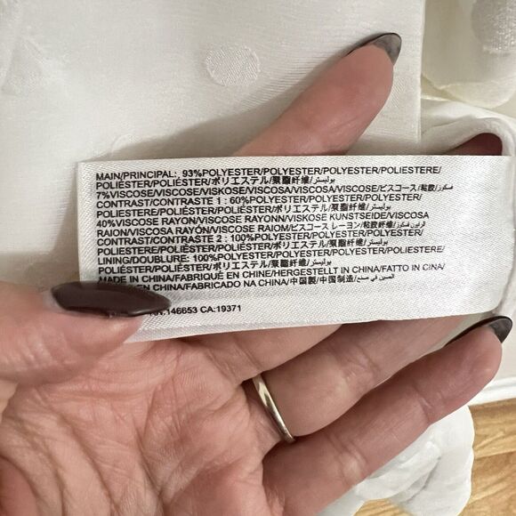 Keepsake See You Now White Polka Dot Wrap Dress Size S Long Sleeve Chiffon - Picture 8 of 11